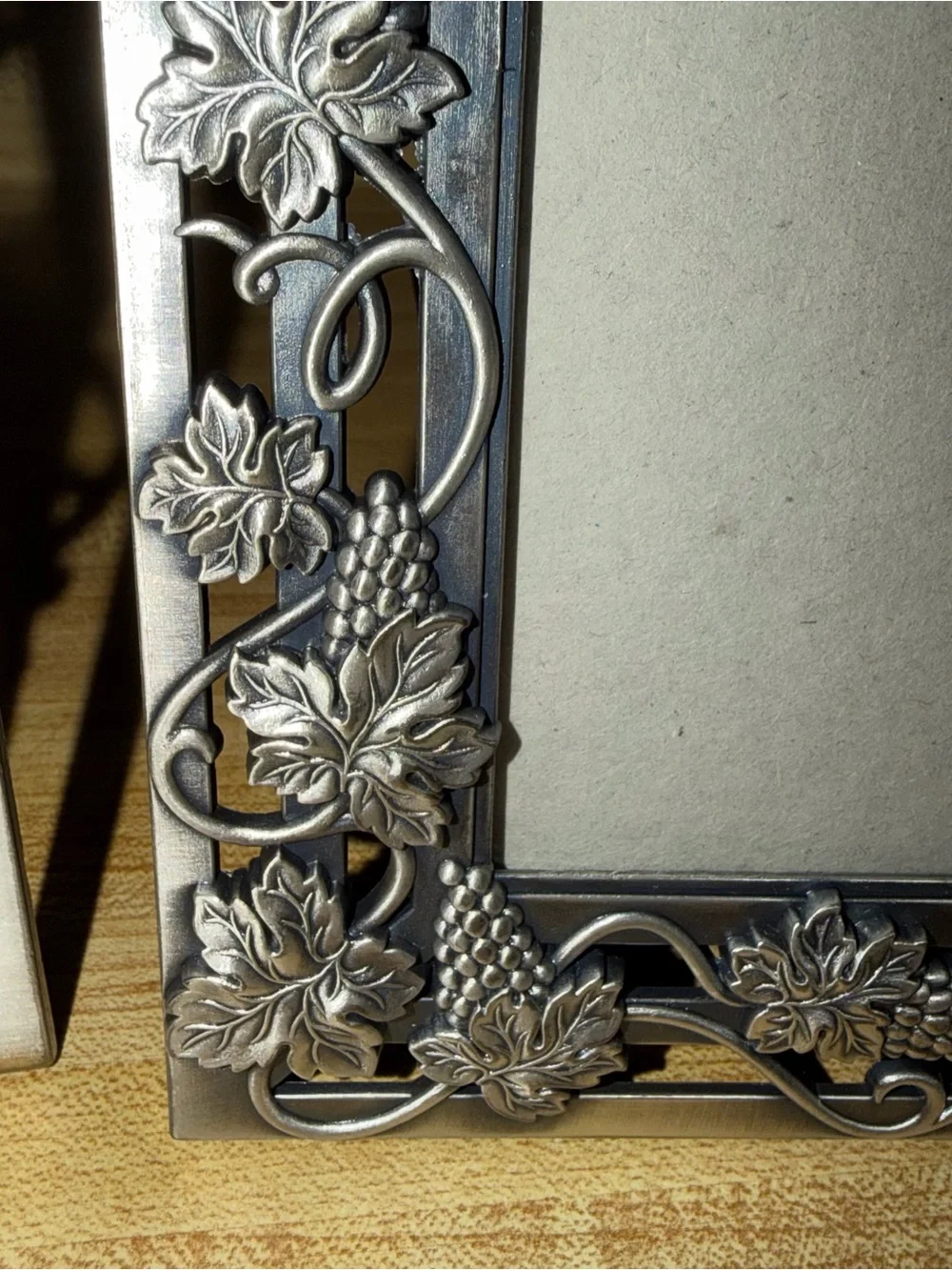 Vintage pewter Ornate Silver Floral Picture Frame Set - Pair 5x7